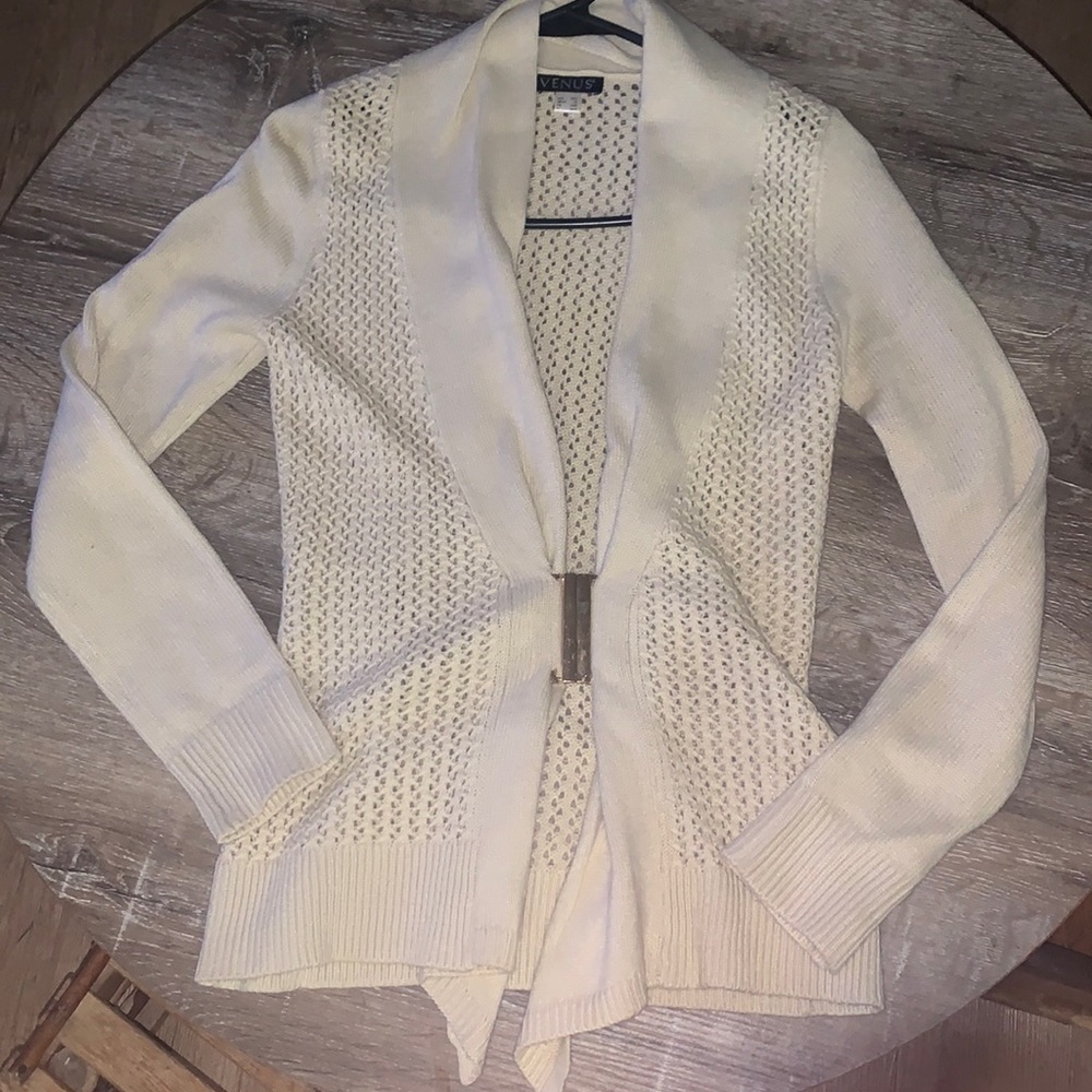 Venus Size Small Cardigan Gold Metal Clasp in Middle Very Fashionable.
